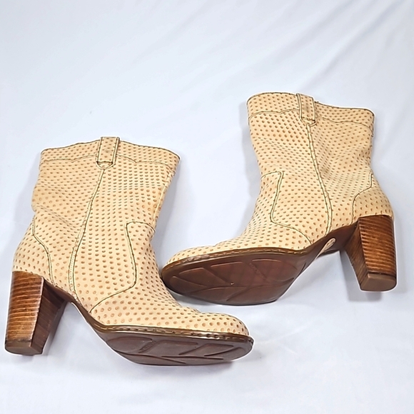 Born polkadot Tan Suede Boots Size 10 - Picture 2 of 11
